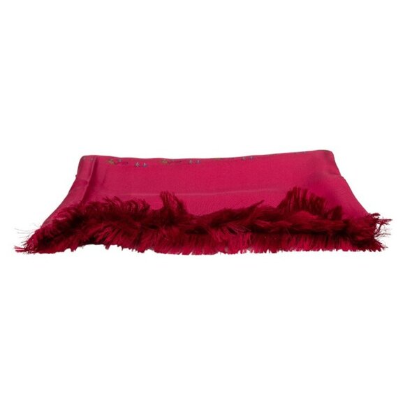 HERMES Red Silk Scarf - Picture 2 of 5